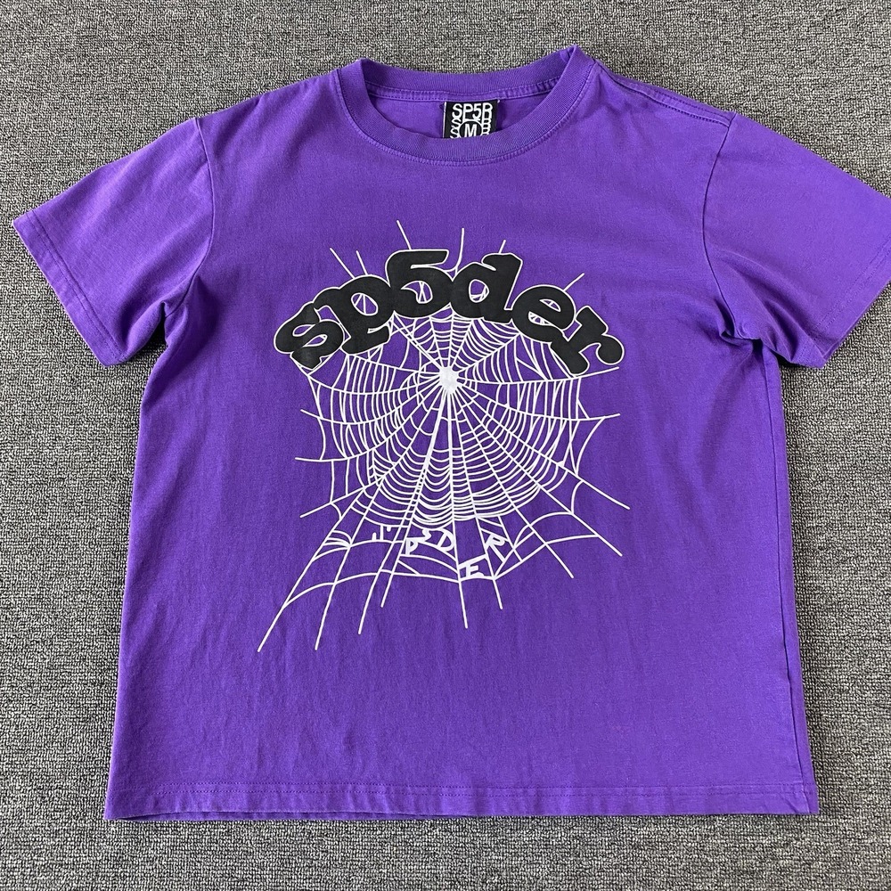 Sp5der T Shirt Mens Medium Purple Graphic Streetwear Spider Young Thug